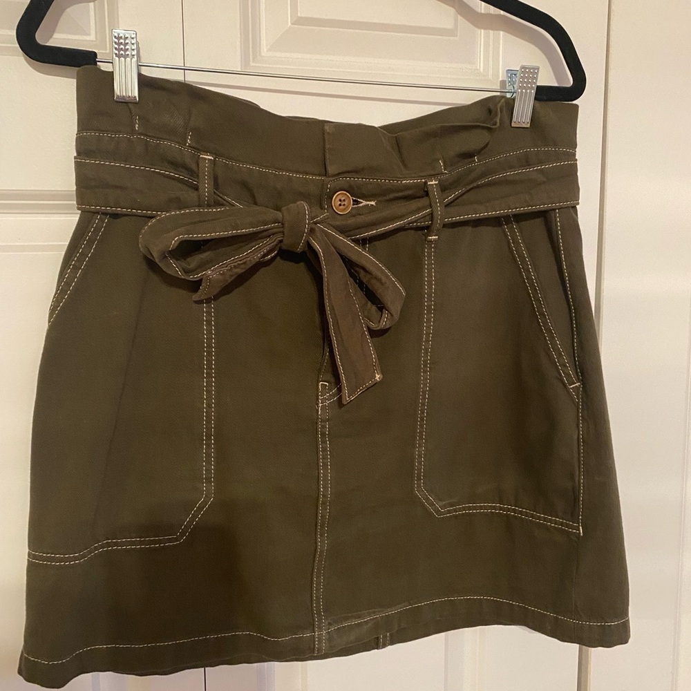 Olive Green Skirt with Belt